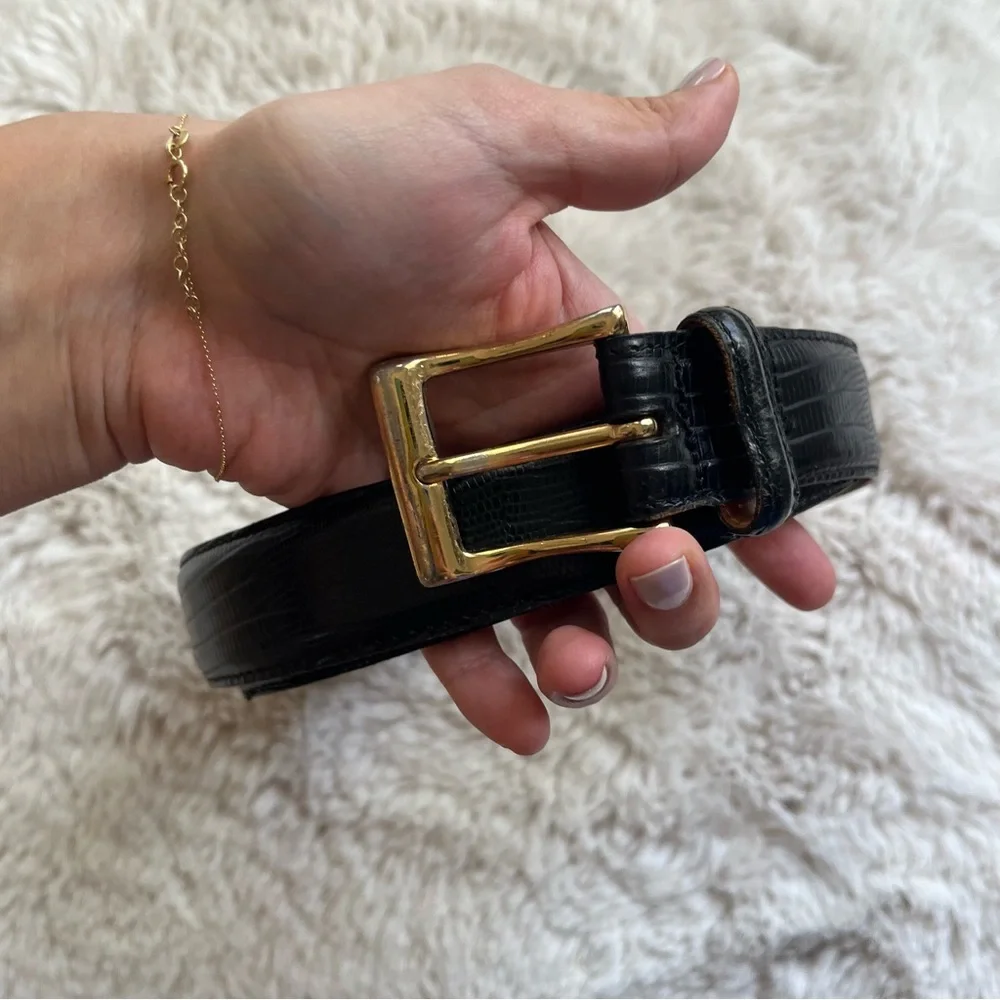 Martin Dingman Belt Lizard Grained Italian Calfskin Handmade US 021620 Sz 44